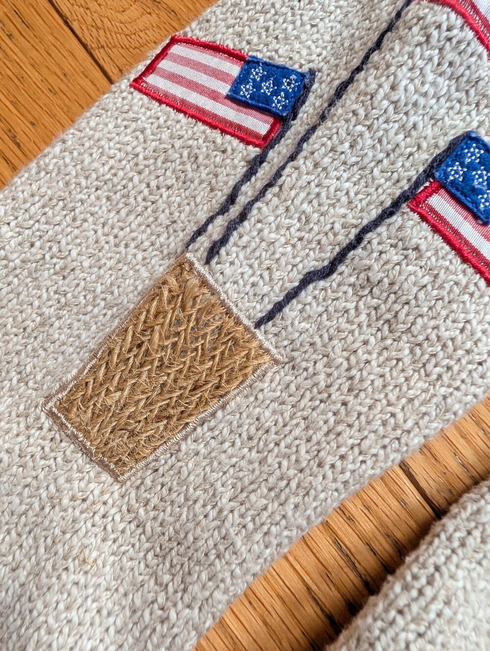 Northern Isles Knit Cardigan Sweater Americana 4th Of July USA Embroidered Vtg - Picture 2 of 5